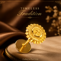 Stylish gold nosepins by Shetti Jewellers blending traditional craftsmanship with modern elegance.