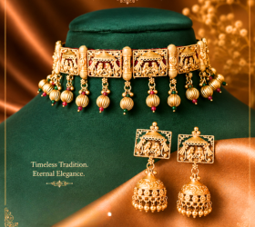    Antique Temple Choker Set By Shetti Jwellers