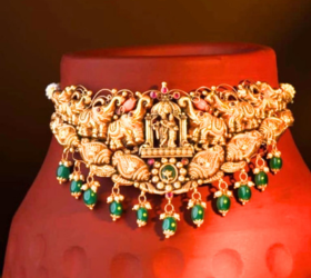   Temple Choker Necklace By Shetti Jwellers